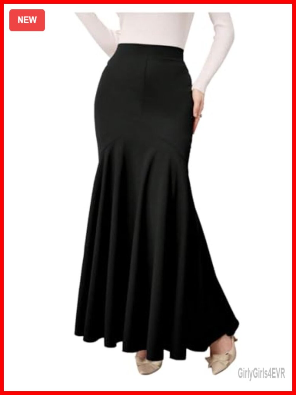 SHENHE High Waisted Fishtail Maxi Skirt Ruffle Bodycon Satin Party